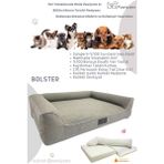 Pawiyans Bolster Üst Kalite Köpek Yatağı Süngerli Kılıflı Sıvı Geçirmez Alezli 2 Fermuarlı - Gri - 81 x 107 cm