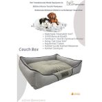 Pawiyans Couch Box Kedi Köpek Yatağı Üst Kalite Yıkanabilir Fermuarlı Kılıf. Astarlı Elyaf. Iç Minderli - Gri - 44 x 58 cm