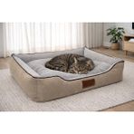 Pawiyans Üst Kalite Kedi-Köpek Yatağı. Kaydırmaz Taban ,yıkanabilir Kılıf 2 FERMUARLI,%100 Elyaflı. - Açık Kahverengi - 44 x 58 cm