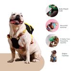 Pawlook Design, Gimme Five Siyah,Çantalı Göğüs Tasması, Köpek Sırt Çantası – 2’si 1 Arada Göğüs Tasması Fonksiyonlu, Ayarlanabilir, Küçük & Büyük Irklar için Small,