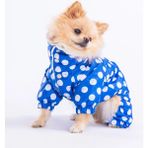Pawstar Dots Polarlı Kedi Köpek Tulum Yağmurluk - Mavi