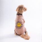 Pawstar Kahverengi Smile Pijama Orta ve Büyük Irk Köpek Pijaması - Köpek Tulumu - Köpek Kıyafeti (15 Kg-45 Kg) - 5XL