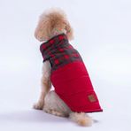 Pawstar Kırmızı Elgin Paws Su İtici Küçük Irk Köpek Puf Yelek Yağmurluk (2XL)