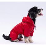 Pawstar Kırmızı Muson Su Geçirmez Küçük Irk Köpek Yağmurluk Tulum (L)