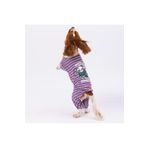 Pawstar Purple Striped Küçük Irk Köpek Penye Tulum (2,5 kg-11 kg arasına uygun) (2XL)