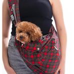 Pawstar Red Elgin Paws Crossbody Küçük Irk Köpek Çapraz Taşıma Çantası (İçi Tay Tüyü)