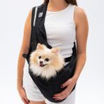 Pawstar Siyah Crossbody Küçük Irk Köpek Taşıma Çantası Hafif ve Dayanıklı Su İtici Materyal