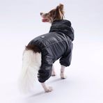 Pawstar Siyah Muson Su Geçirmez Küçük Irk Köpek Yağmurluk Tulum (M)