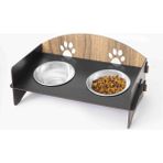 Pawwy Kedi Mama Kabı Köpek Mama Kabı Kedi Yemek Kabı Çelik Mama Kabı Kahverengi - Antrasit