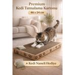 PawX Kedi Tırmalama Kartonu 46x24 cm LARGE Boy | Çift Taraflı Dayanıklı Oluklu Karton + Catnip Hediyeli
