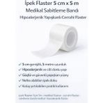 Paxteks Ipek Flaster 5 cm x 5 M Medikal Sabitleme Bandı Hipoalerjenik Yapışkanlı Cerrahi Flaster