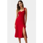 PayBuy A line Kalp Yaka Midi Örme Elbise 96% Polyester Yazlık Günlük Kullanım İçin Zarifane Tasarım