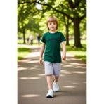 PayBuy Erkek Çocuk Brooklyn Baskılı Pamuklu T Shirt ve Şort Takımı Kaliteli Şık Rahat - Zümrüt Yeşili - 8 - 9 Yaş