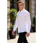 PayBuy Erkek Dokulu Slim Fit Uzun Kollu Gömlek Modern Tarzı ve Konforu Bir Arada Sunan Şık Seçim Spor - Beyaz - XS