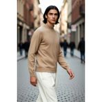 PayBuy Erkek Regular Fit Dik Yaka Düz Triko Kazak Kışlık Basic Yumuşak Yapısıyla Günlük Kombinler Için - Camel