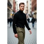 PayBuy Erkek Regular Fit Triko Balıkçı Yaka Kazak Modern ve Şık Görünümüyle Gardırobunuzun Vazgeçilmezi - Siyah