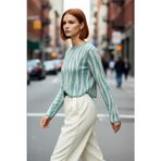 PayBuy Kadın Basic Akrilik Regular Kalıp Crop Uzun Kollu Bisiklet Yaka Zebra Desenli Triko Kazak Kaliteli