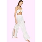 PayBuy Kadın Moda Yüksek Bel Geniş Paça Plaj Pantolonu Yazlık Rahat Kesim Günlük Kullanım
