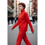 PayBuy Kadın Oversize Düşük Kol Dik Yaka Uzun Triko Kazak Basic Modern Rahat Kış Günlük Şıklığı Sunar - Turuncu