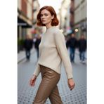 PayBuy Kadın Oversize Kalıp Düşük Kol Bisiklet Yaka Triko Kazak Basic Rahat Kışlık Stil Seçimi Kaliteli