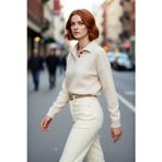 PayBuy Kadın Oversize Polo Yaka Düşük Kol Basic Triko Kazak Kış Sezonu İçin Konforlu ve Şık Bir Tercih