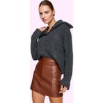 PayBuy Kadın Suni Deri Yüksek Bel Kalem Etek Mini Boy Casual Günlük Hafta Sonu Yaz Aylarının Vazgeçilmezi