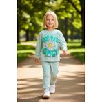 PayBuy Kız Çocuk Pamuklu Rahat Pijama Takımı Çiçekli Tasarım ve Konforlu Giyim Kaliteli Şık Rahat - Mint - 6 - 7 Yaş