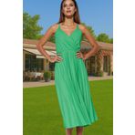 PayBuy Pileli Midi Elbise Polyester Örme Yazlık Günlük Şık Özenle Seçilmiş Modern Stil Zarifane Tasarım