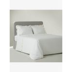 Paye Battal Boy Nevresim Takımı %100 Organik Pamuk Percal Nakışlı Dantelli Krem 240x220 Cm