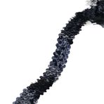 Payet Süs, Çok renkli parlak pullar Trim 2 metre Elastik Streç Şerit Dikiş Elbise Kafa Bandı(Black)