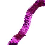 Payet Süs, Çok renkli parlak pullar Trim 2 metre Elastik Streç Şerit Dikiş Elbise Kafa Bandı(Rose Red)