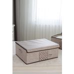 Pazar Kapısı Keçe Çok Amaçlı Kapaklı Düzenleyici Kutu 50 x 40 x 19 Cm (Baza, Bej)