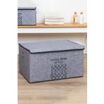 Pazar Kapısı Keçe Kapaklı Çok Amaçlı Mega Plus Kutu 57x41x31 Cm Gri