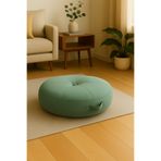 PAZARACTİVE Mint Yeşili Yuvarlak Yer Minderi Yer Pufu Çok Amaçlı Puf Yastık 60x60