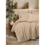 Pazarcan Çift Kişilik Jakarlı Saten Nev Takımı Flo Bej