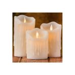 Pazariz 3'Lü Romantik Led Işıklı Pilli Gerçekci Yapay 7-9-11 Cm Set Mum