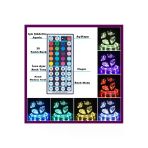Pazariz 5 Mt- 16 Renkli Set- 3 Çipli Rgb Şerit Led+Adaptör+Kumanda+ Trafo Tak Çalıştır