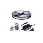 Pazariz 5 Mt Rgb Şerit Led Iç Dış Mekan Slikonlu Set Adaptör Uzak