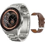 Pazariz Akıllı Saat Gt3 Max 3 Erkeklere Özel Premium 44MM Ios ve Android Uyumlu Deri Kordon Hediyeli - 44 mm - Gri