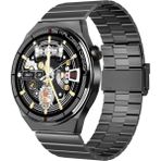 Pazariz Amoled Yuvarlak Ekran 46 mm Siri Nfc Gps Bluetooth Çelik Yedek Kordon Akıllı Saat - Füme