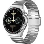 Pazariz Amoled Yuvarlak Ekran 46 mm Siri Nfc Gps Bluetooth Çelik Yedek Kordon Akıllı Saat - Gri