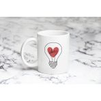 Pazarız Ampul Desenli Love Kupa