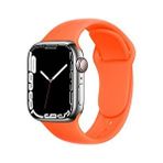 Pazariz Apple Watch Uyumlu8 45 Mm Silikon Kordon Kayış - Turuncu Renkli