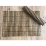 Pazariz Bambu Amerikan Servis 2' Li Set Açık Kahverengi - 10 x 10 cm - Kahverengi - Krem