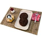 Pazariz Bambu Hasır Amerikan Servis Tabak Altlığı 4 Adet - 29 x 44 cm - Kahve