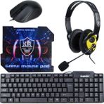 Pazariz K20 Gaming 4 Parça Oyuncu Seti Klavye Mouse Kulaklık Mouse Pad - Siyah