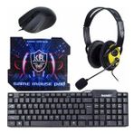 Pazariz K20 Gaming 4 Parça Oyuncu Seti Klavye Mouse Kulaklık Mouse Pad