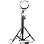 Pazariz Led Tripod Işıklı Telefon Tutucu Makyaj Işığı Ring Light 10 Inç + 2.1 M Tripod
