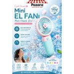 Pazariz Mini Taşınabilir Fan Vantilatör Telefon Tutucu Stand Özellikli Meyve ve Çiçek Tasarımı Küçük Vantilatör Type-C Şarj Edilebilir Soketli 3 Kademe Sessiz Taşınabilir Yelpaze Şarjlı Vantilatör - Pembe - Mavi