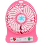 Pazariz Pazarız 3 Kademeli Masa Üstü ve Araç Şarjlı Mini Vantilatör Fan Pervane - Pembe